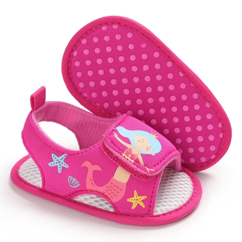 Zapatos de suela suave para bebé, sandalias de dibujos animados para niñas y niños pequeños, sandalias para bebés precaminantes, Verano