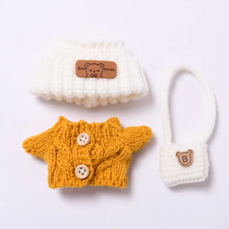 

Doll clothes for Labubu Outfit V1 V2 V3 17cm Dolls Sitting Accessories Glasses Clothing Designer Kids Gift Sweater Hat Bag Set