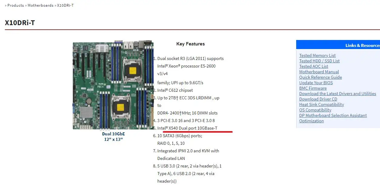 Imagem -03 - Placa-mãe Processador Xeon E52600 v3 v4 Ddr4- 2400 X540 10 Gbase-t Sata3 6gbps Porta X10dri-t