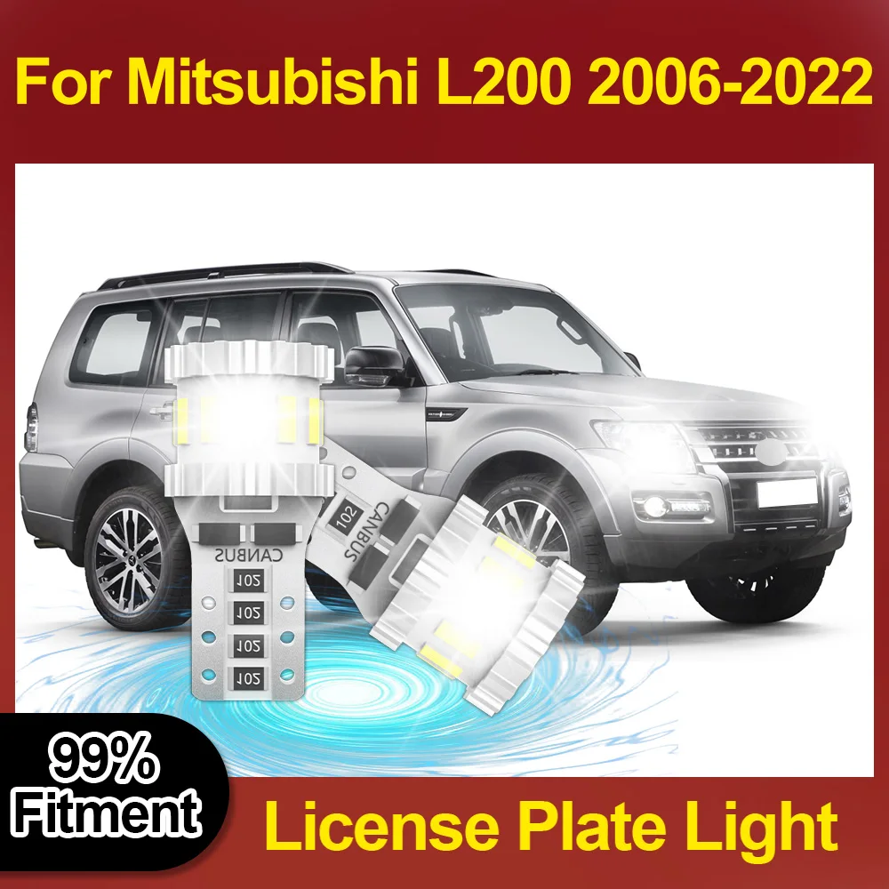 

2PCS Plug And Play T10 W5W License Plate Light 6000K Super Bright Car Lamp 3400LM CSP For Mitsubishi L200 2006 2007 2008-2022