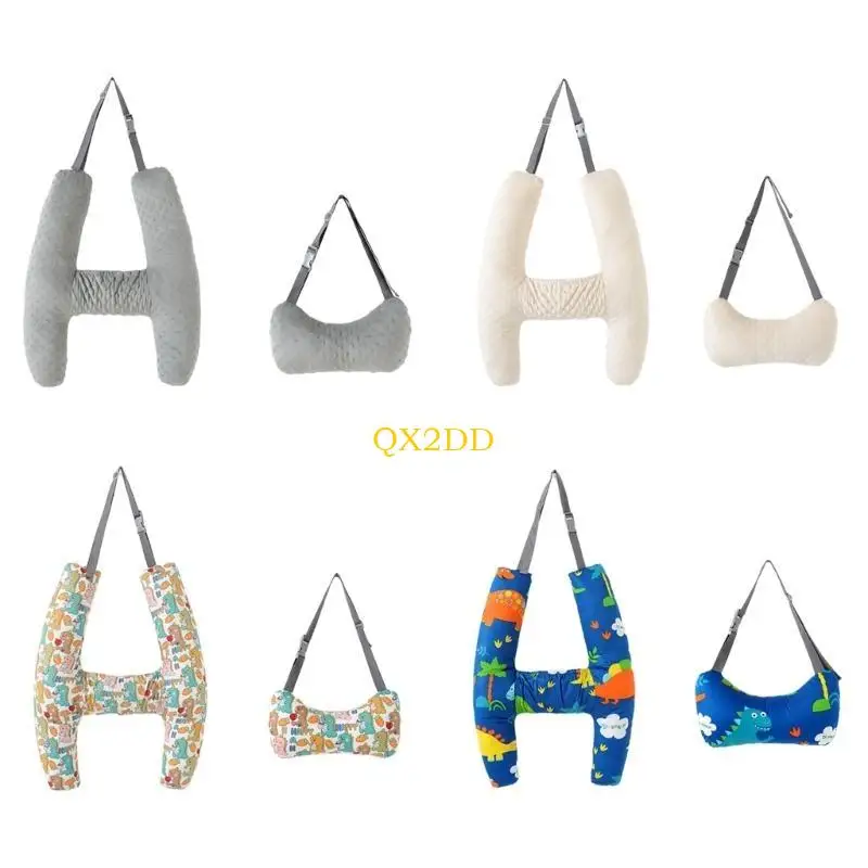 QX2D H-Shape Car Back Seats Travel Pillow Head Body Support Cushion Safety Pillow