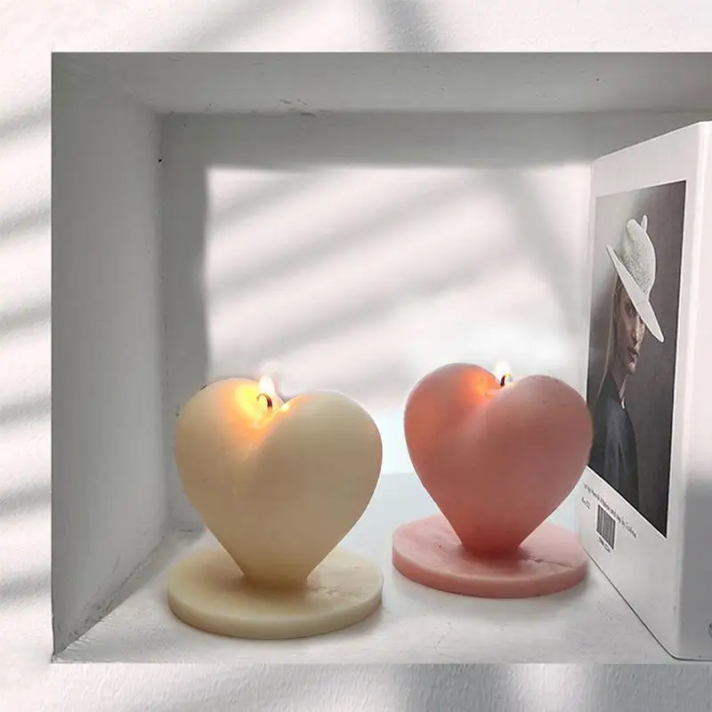 

New 3D Love Candle Silicone Mold DIY Handmade Heart-shaped Soap Plaster Candle Making Mold Birthday Valentine Day Special Gift
