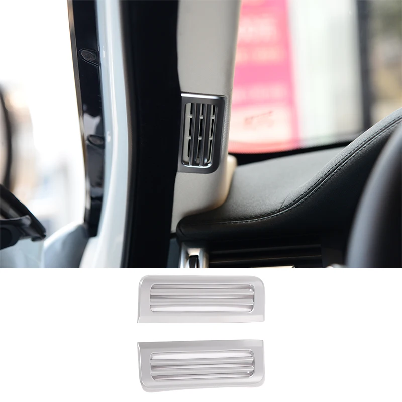 

For Land Rover Range Rover Evoque 2012-2018 ABS Chrome Car Shape A-pillar Air Conditioning Air Outlet Frame Decorative Sticker