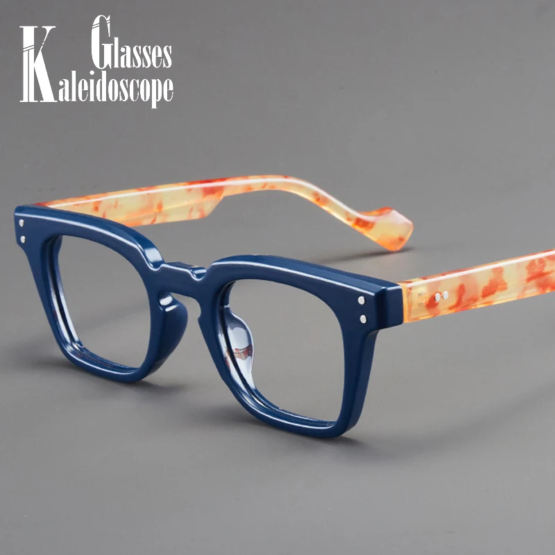 Luxury Brand Presbyopic Glasses Women Men Big Frame Fashion Reading Glasses New Retro Anti Blue Light Eyewear Color Block Frame