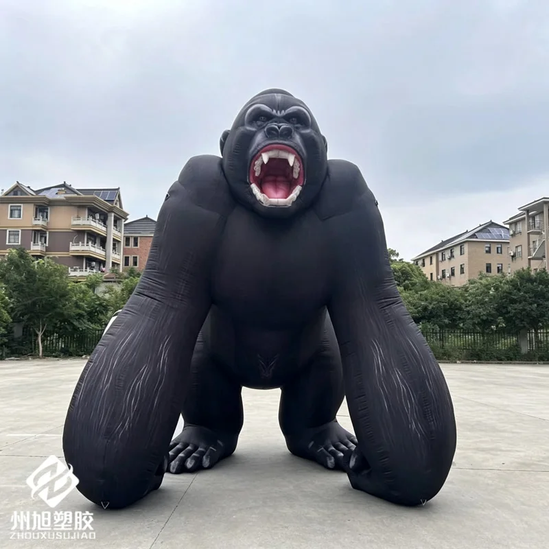 Inflatable Gorilla, customizable with logo, suitable for use in zoos, stages, circuses, animal parties or advertising decoration