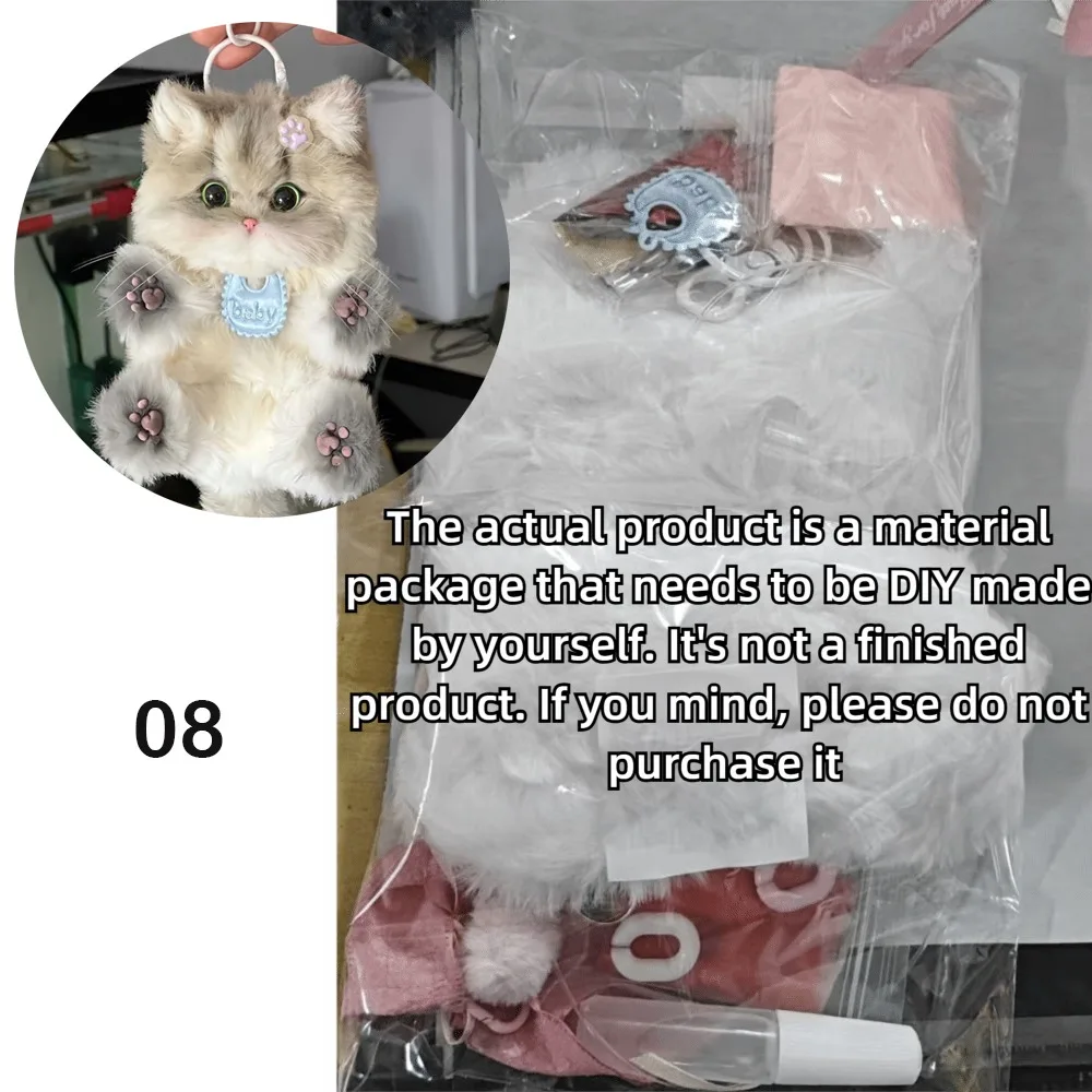 

Creative Handmade Twisty Stick Little Cat Pendant Keychain DIY Material Package Gifts Twist Bar Kitten Doll Toy