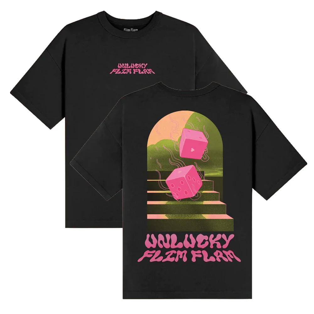 

Футболка Flim Flam Merch Dice, модная уличная одежда с круглым вырезом и короткими рукавами, мужская и женская футболка, новинка 2023, забавная одежда с логотипом