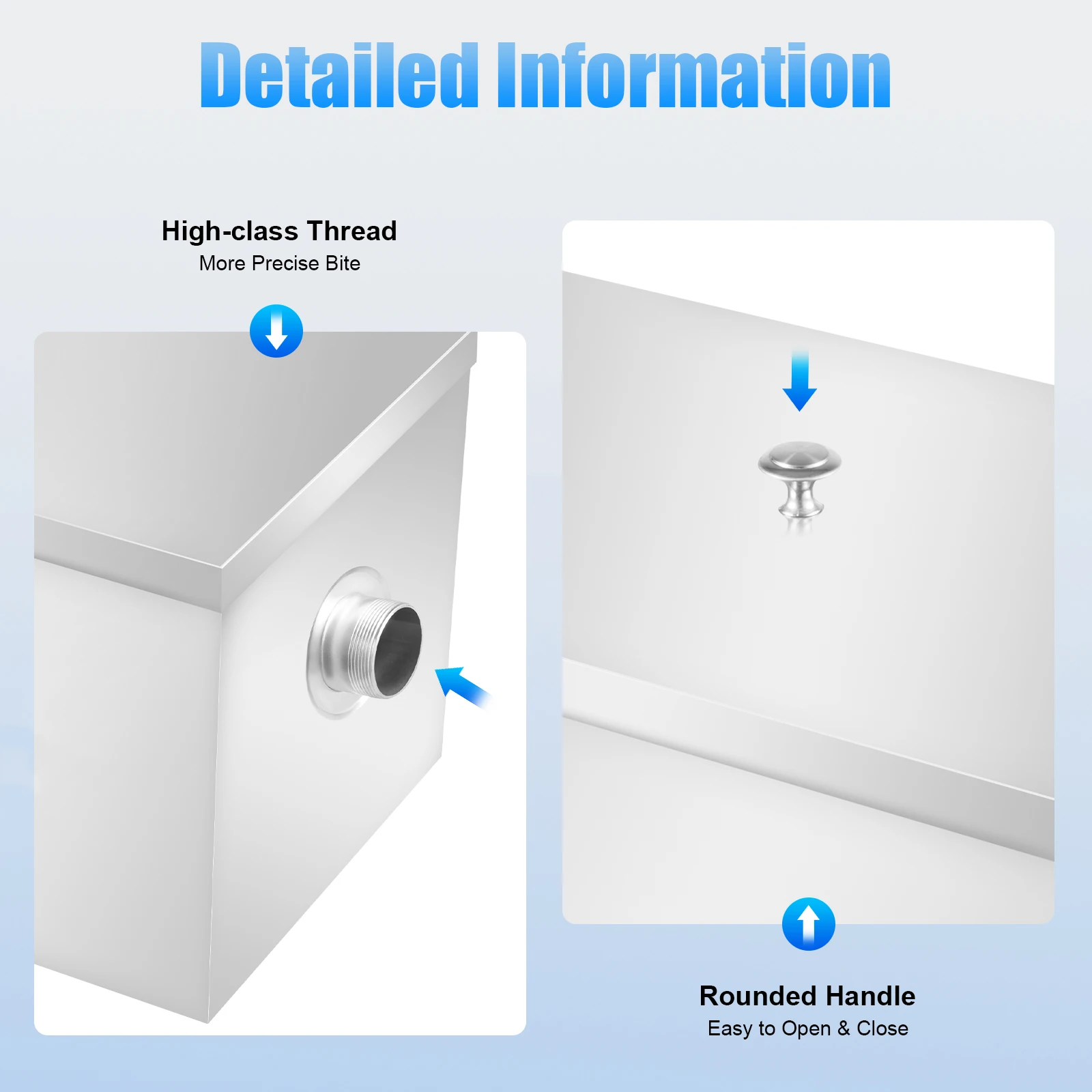 ชุดอุปกรณ์กรองน้ำมันและน้ำเสีย สแตนเลส ขนาด 13.8*9.8*9 นิ้ว ความจุ 20 ลิตร สำหรับร้านอาหารและครัว