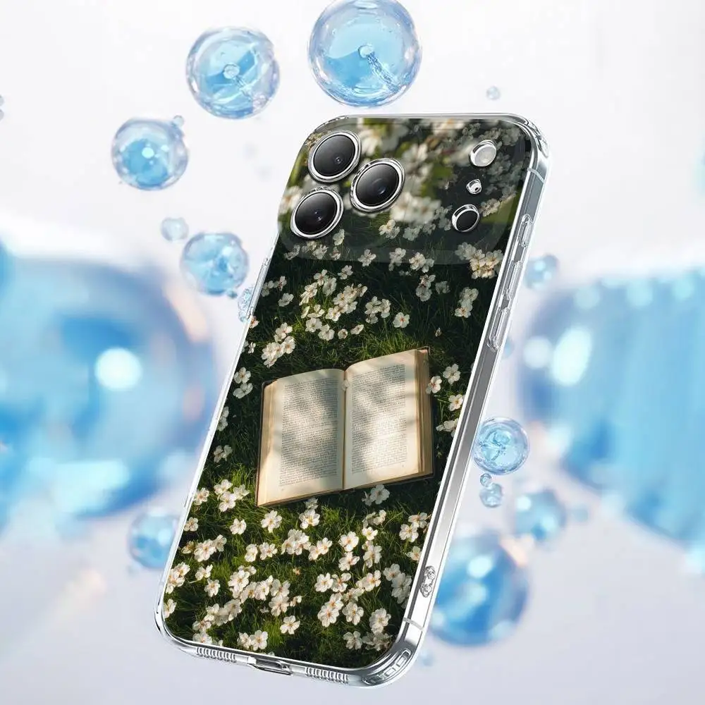 Estante de estudo livros capa de telefone para iphone 17,16,15,14,13,12,11 plus, pro, max, plus, e, ar, mini capa transparente