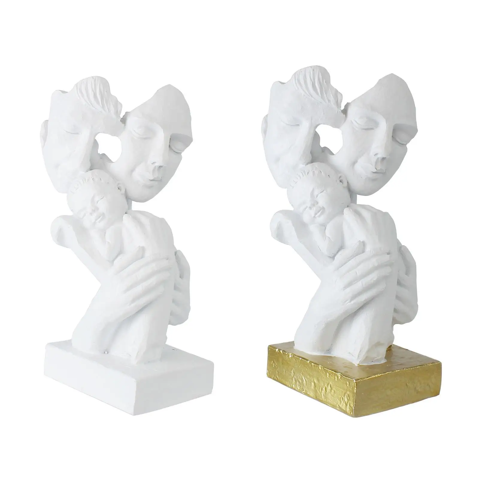 Family of 3 Statue Abstract Sculpture for Desk Bedroom Table Centerpiece