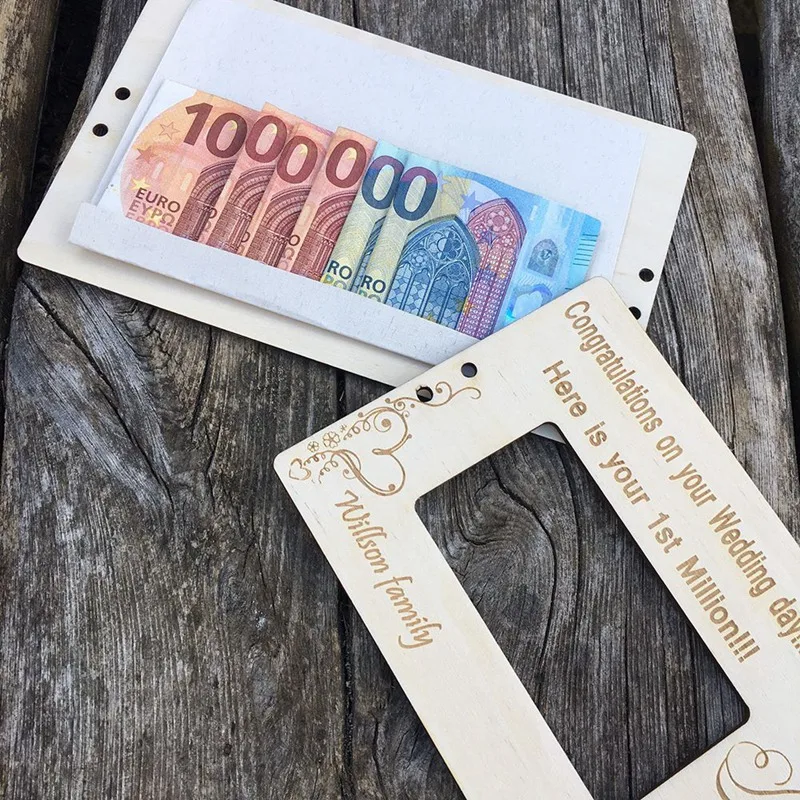 1 Pieces Personalised Wedding Gift Box Wooden Money Gift Box Idea Wooden Gift Card