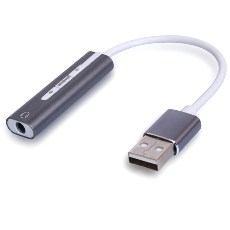 External USB Sound Card 2-in-1 USB to 3.5mm Audio Jack 7.1 Channel Adapter For PC Laptop PS4 Headset Microphone Plug and Play