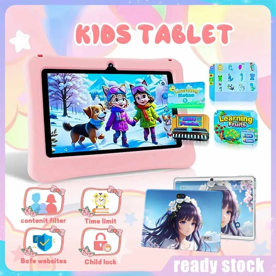 

Kid Tablet 7 Inch Android 12 Octa Core 4GB RAM 32GB ROM 128GB Expandable 3200mAh WiFi Bluetooth Children's Gift Kids Software