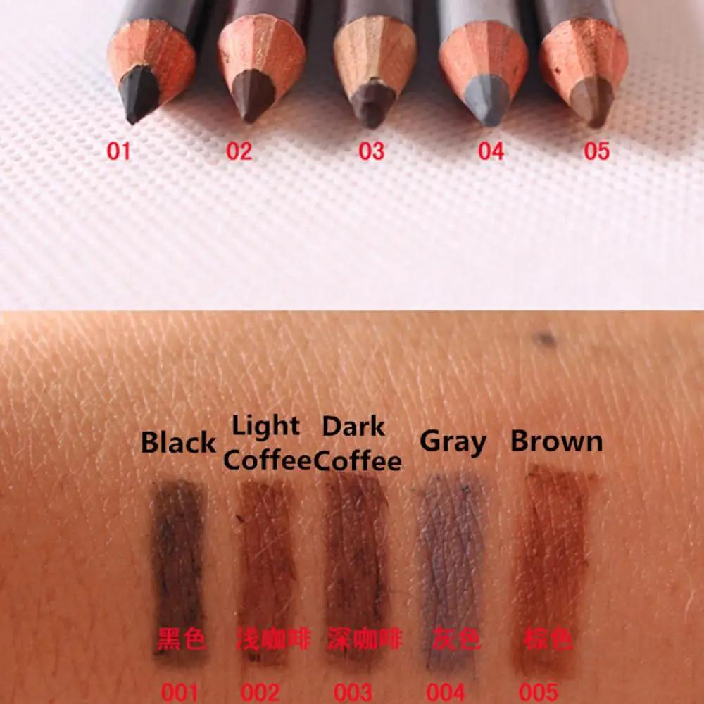 Langdurige waterdichte cosmetische make-up Luipaard Eyeliner Wenkbrauwpotloodborstel