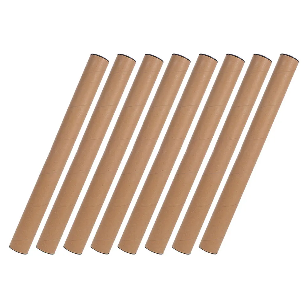 8pcs 40X4Cm Kraft Paper Tubes Postal Tubes With End Caps For Poster Storage Shipping Artwork Mailing Cylinder Round Cardboard