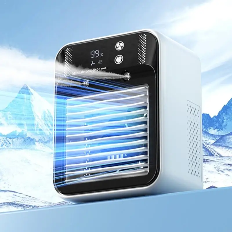 مروحة تبريد الهواء المحمولة 2 السرعة هادئة التغذية المروحة USB قابلة لإعادة الشحن مروحة التبريد