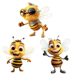 Cartoon Bees Sticker Wall Sticker Bathroom Toilet Decor Living Room Cabinet Refrigerator Home Decoration Decals M799