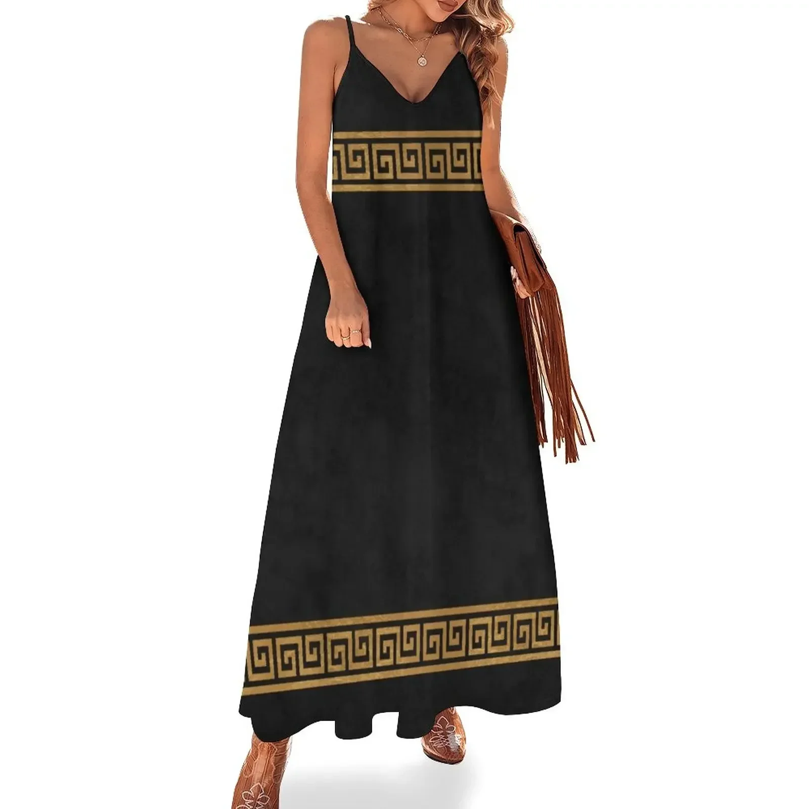 Great Greek Pattern Sleeveless Dress Dress women dress summer for women summer Clothing female