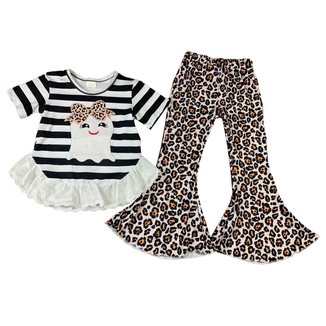 

Оптовая продажа, костюмы на Хэллоуин, костюм с короткими рукавами в полоску с леопардовым принтом