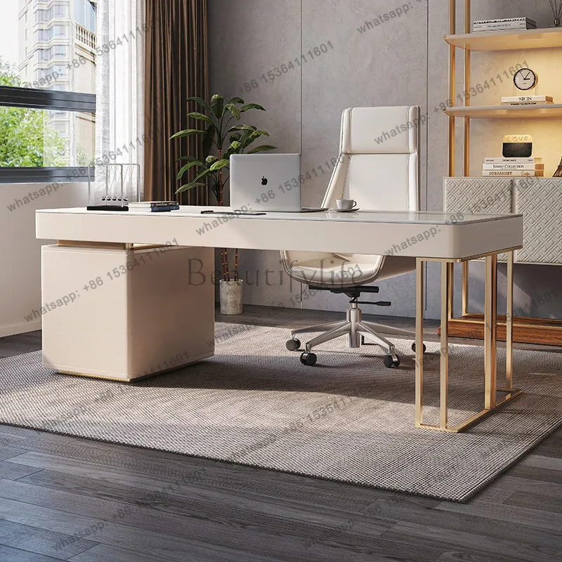 Slate desk modern light luxury small apartment office home integration