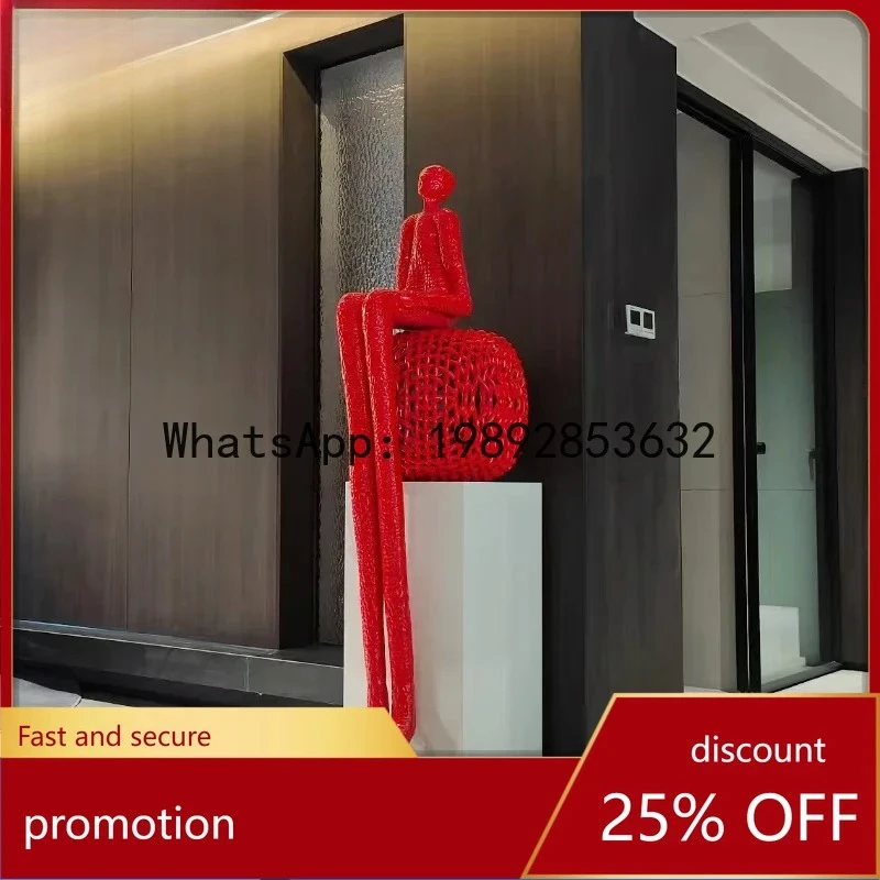 PYH Lobby Art Museum Abstract Block Striped Fiberglass Resin Floor Decoration Ornament