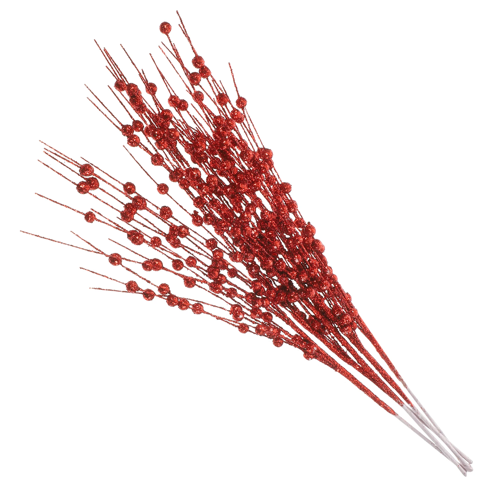 

5 Pcs Christmas Fruit Cuttings Picks Stick Glitter Tree Berries Stems Artificial Berry Decorations Wedding