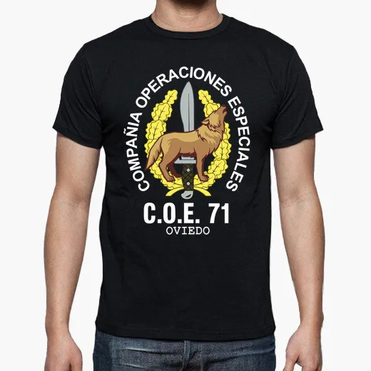 Spanish Legion COE 71 Oviedo Mod 2 Special Operations Emblem T-Shirt. Summer Cotton O-neck Men\'s Short Sleeve T-Shirt New S-3XL