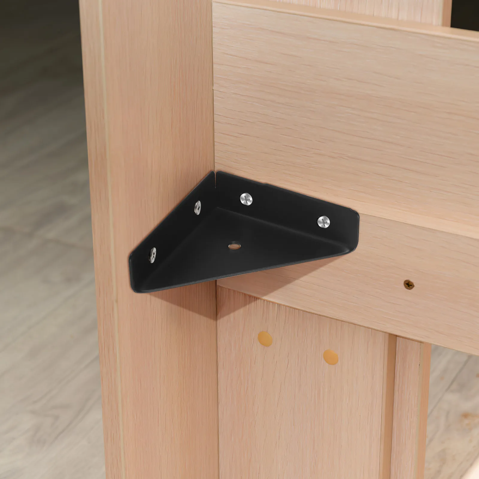 

10Pcs Heavy Duty Corner Brackets Cold Rolled Steel Right Angle Triangle Shelf Bracket for Wood Metal Cabinet Furniture