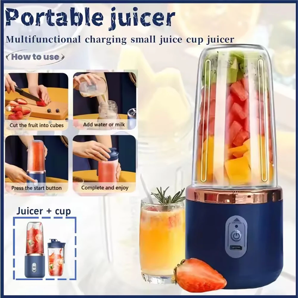 

1pc Juice blender (for children only)-multifunctional rechargeable juicer, ideal healthy milkshake and anytime, anywhere.