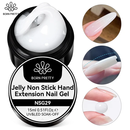 BORN PRETTY 15ML blanco lechoso antiadherente extensión de manos Gel de uñas para uñas francesas DIY desnudo rosa blanco extensión Gel Nail Art