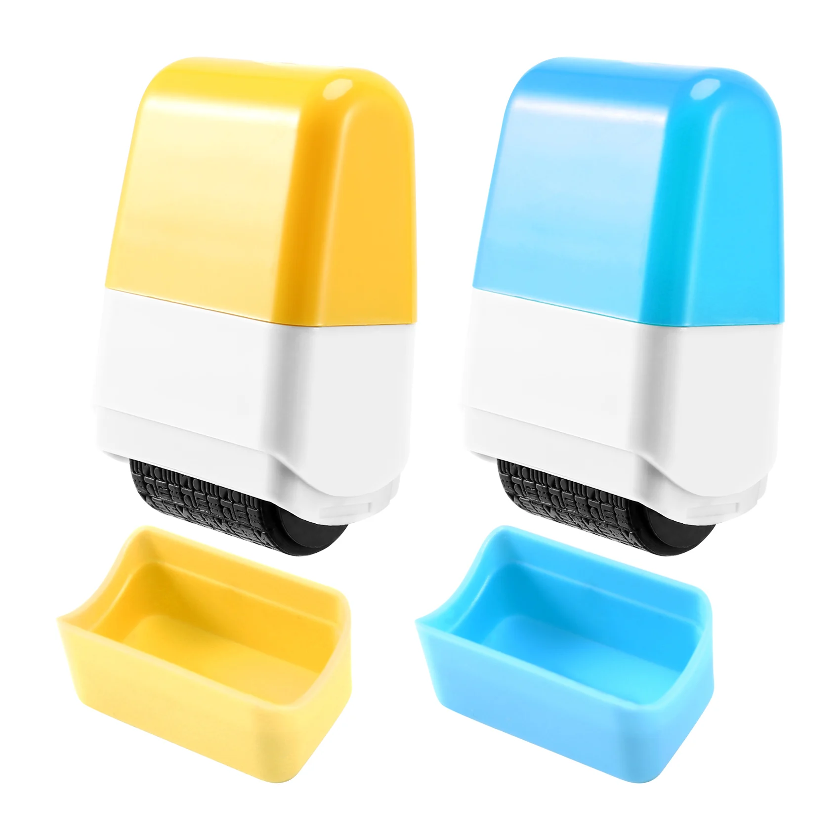 2 PCS Identity Theft Protection Stamp Confidential Roller Stamp Defender Security Stamp Hide ID Address Yellow & Blue