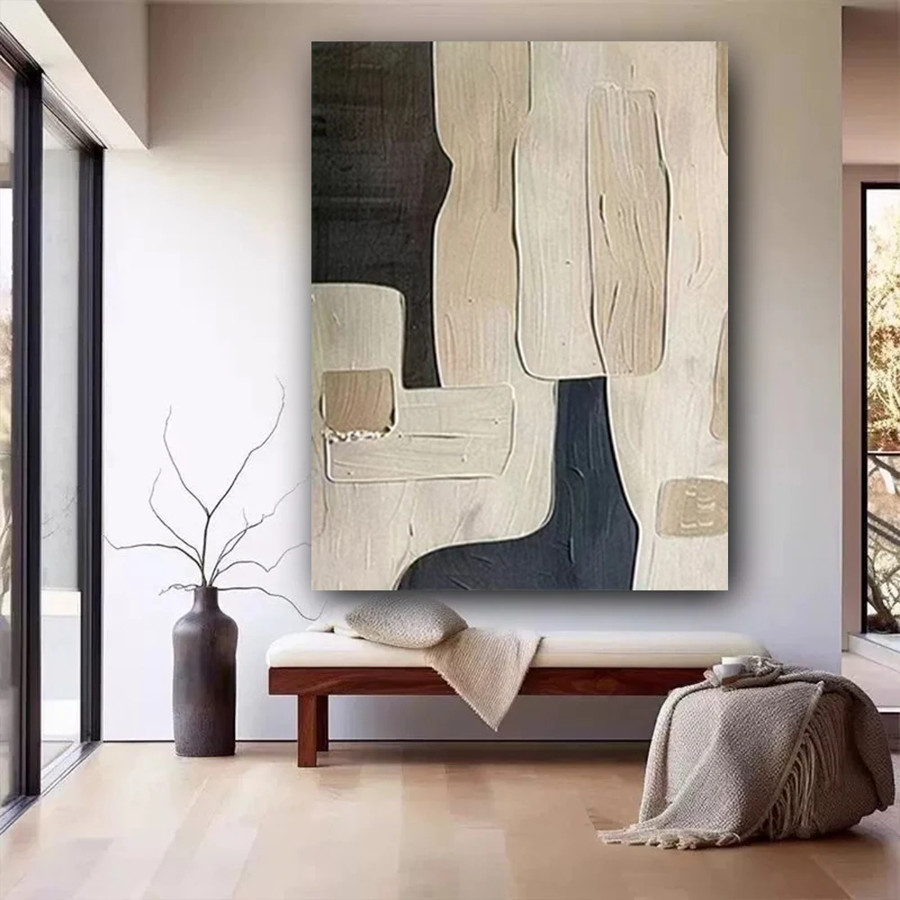

100% Pure Hand-painted Oil Painting on Canvas Wabi Sabi Style Large-sized Abstract Home Living Room Decoration Floor Painting