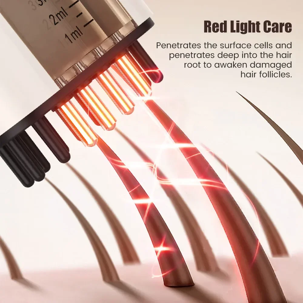 Electric Head Scalp Massager Hair Growth Oil Serum Comb Waterproof Head Scratcher Regrowth Hair Treatment With Red Light Therapy