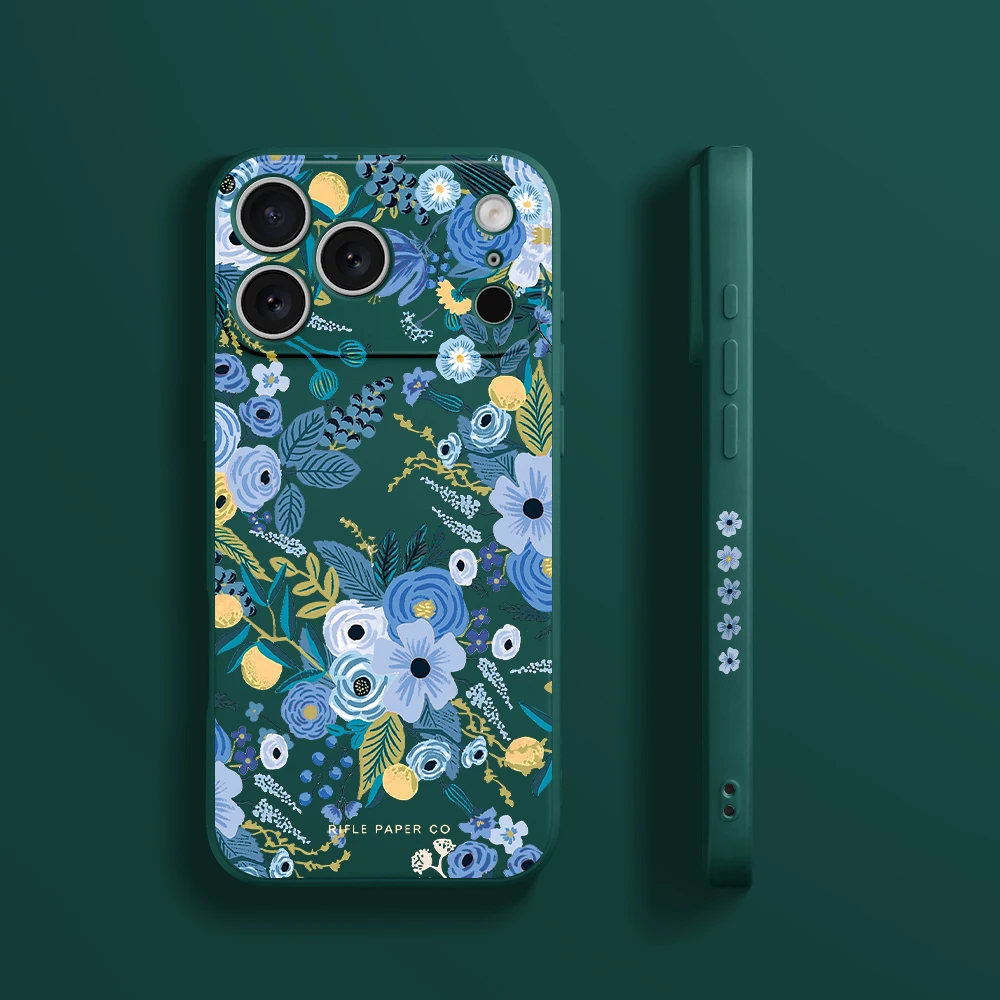 Чехол для телефона со свежим синим цветком для iPhone17 ProMax 17 Air 16 15 14 13 12 11 Pro Max XS Max7 8 Plus 16e 16 Plus, чехол из ТПУ