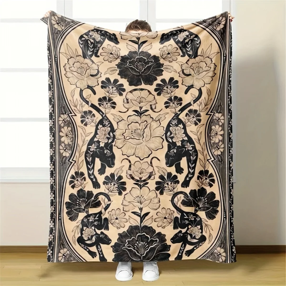 

1Pc Custom Name Text Floral Monkey Design Fleece Blanket Suitable for Living Room Bedroom Sofa Couch Bed Dorm Decor Perfect Gift