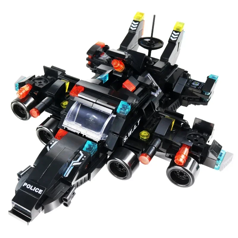 585 pçs 8in1 swat delegacia de polícia comando caminhão modelo blocos de construção cidade helicóptero tijolos kit brinquedos educativos para crianças