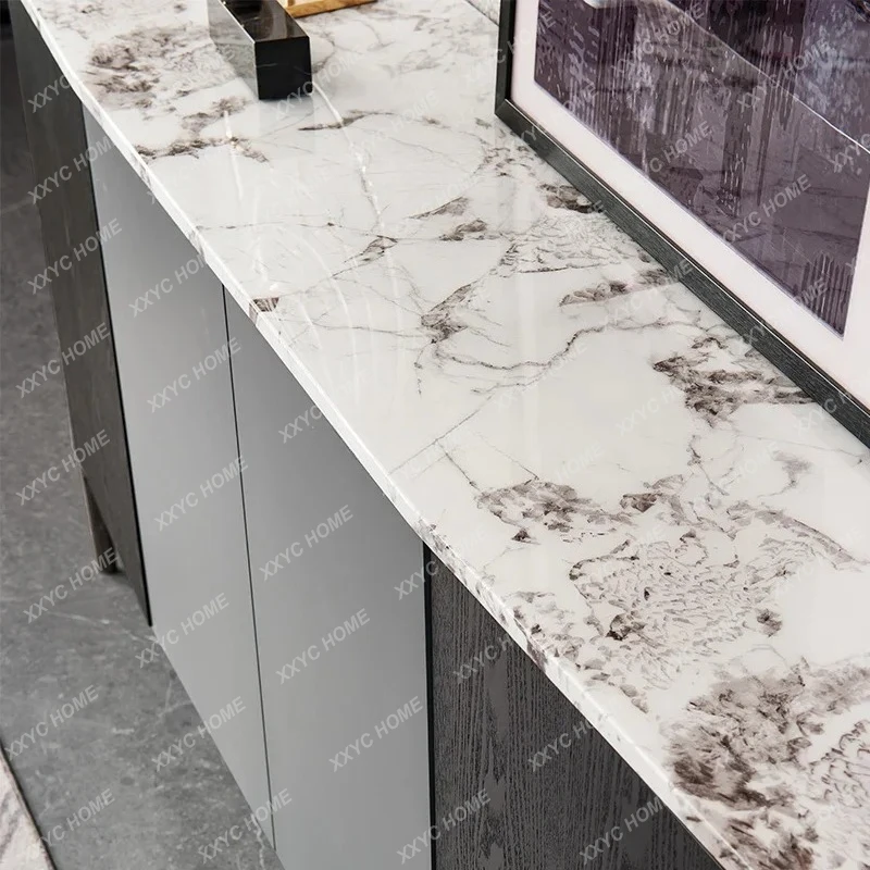 *Italian Minimalist Restaurant Marble Side Cabinet Modern Light Luxury Locker