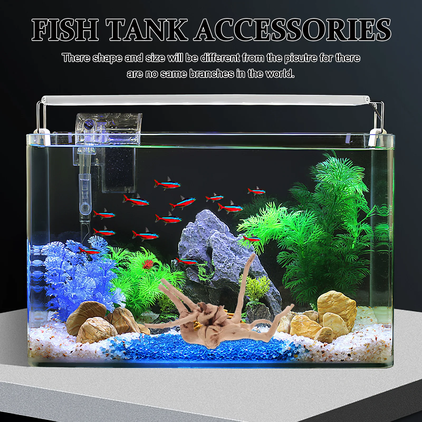 

3Pcs Aquarium Driftwood Decoration Natural Wood Branch for Fish Tank Landscaping Wear-Resistant Aquatic Safe Ornament Set