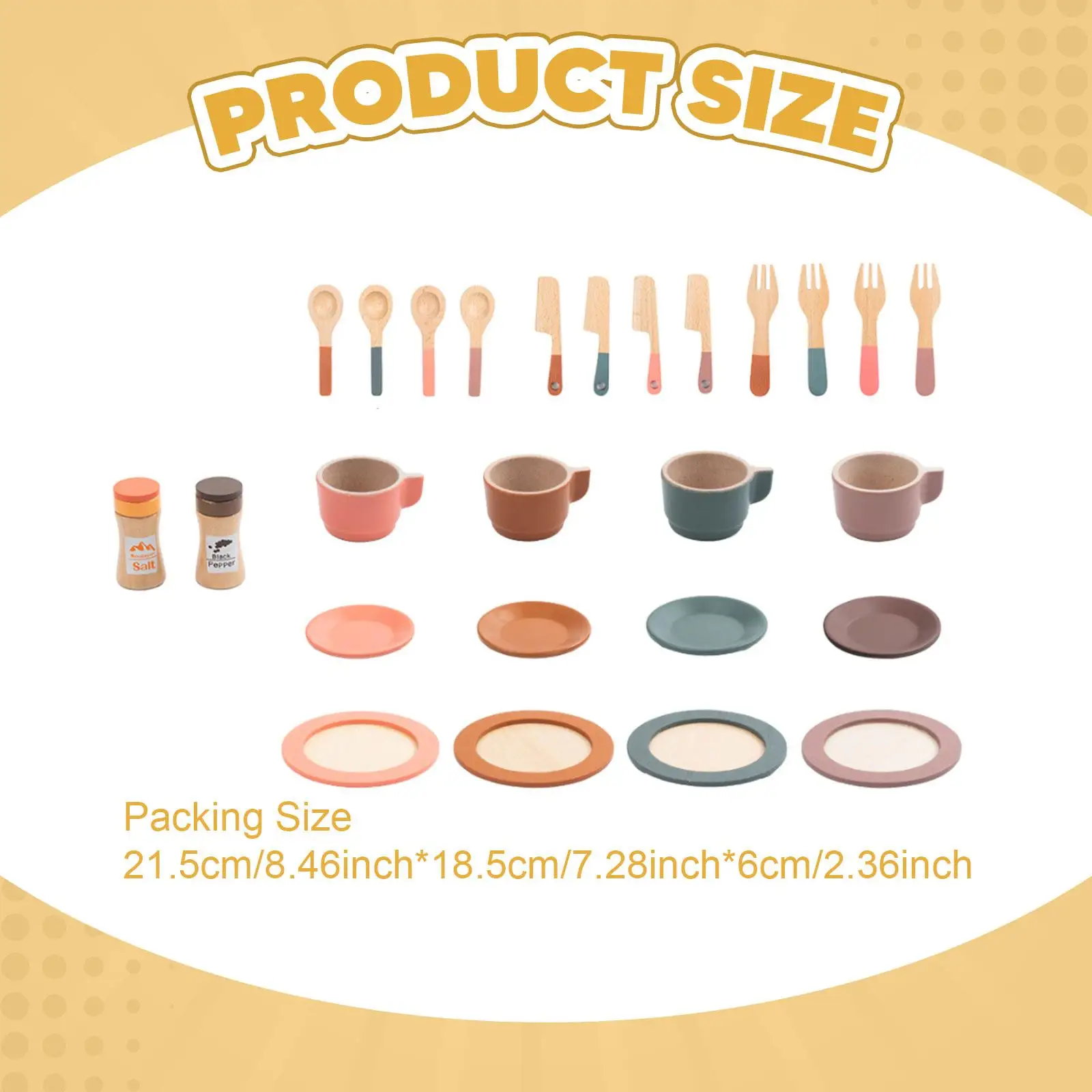 مجموعة لعب الشاي الخشبية للأطفال مع فناجين الشاي وأدوات المطبخ للأعمار من 2 إلى 6 سنوات