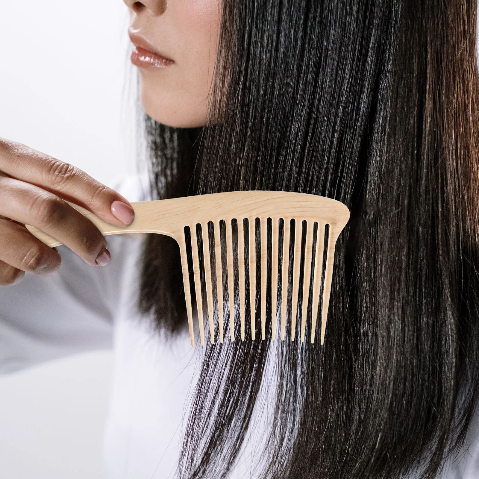 Peigne à râteau à dents larges pour hommes, soins capillaires en plastique, pour coiffeur