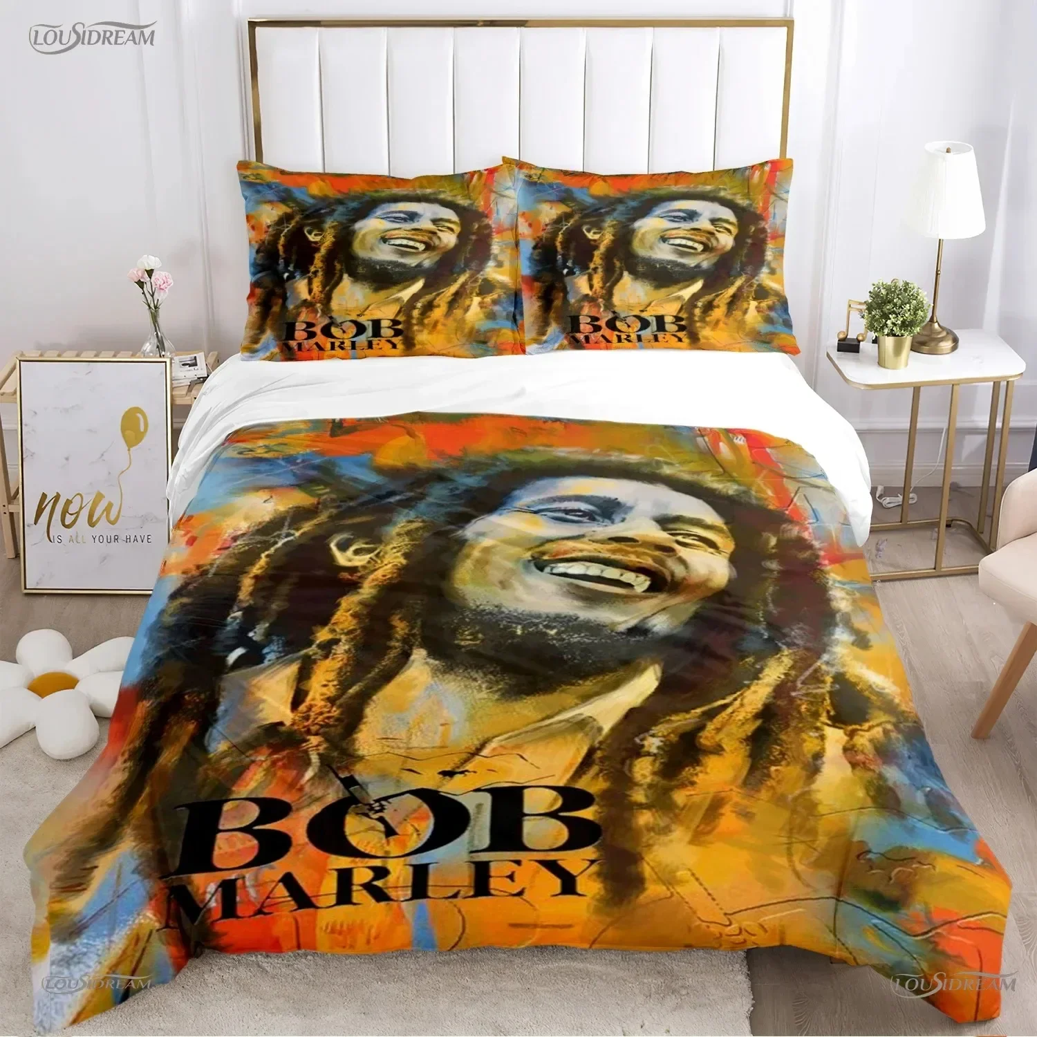

Bob marley Music Duvet Cover Comforter Fear Bedding sets Soft Quilt Cover and Pillowcases for Teens Boy Single Double Queen King