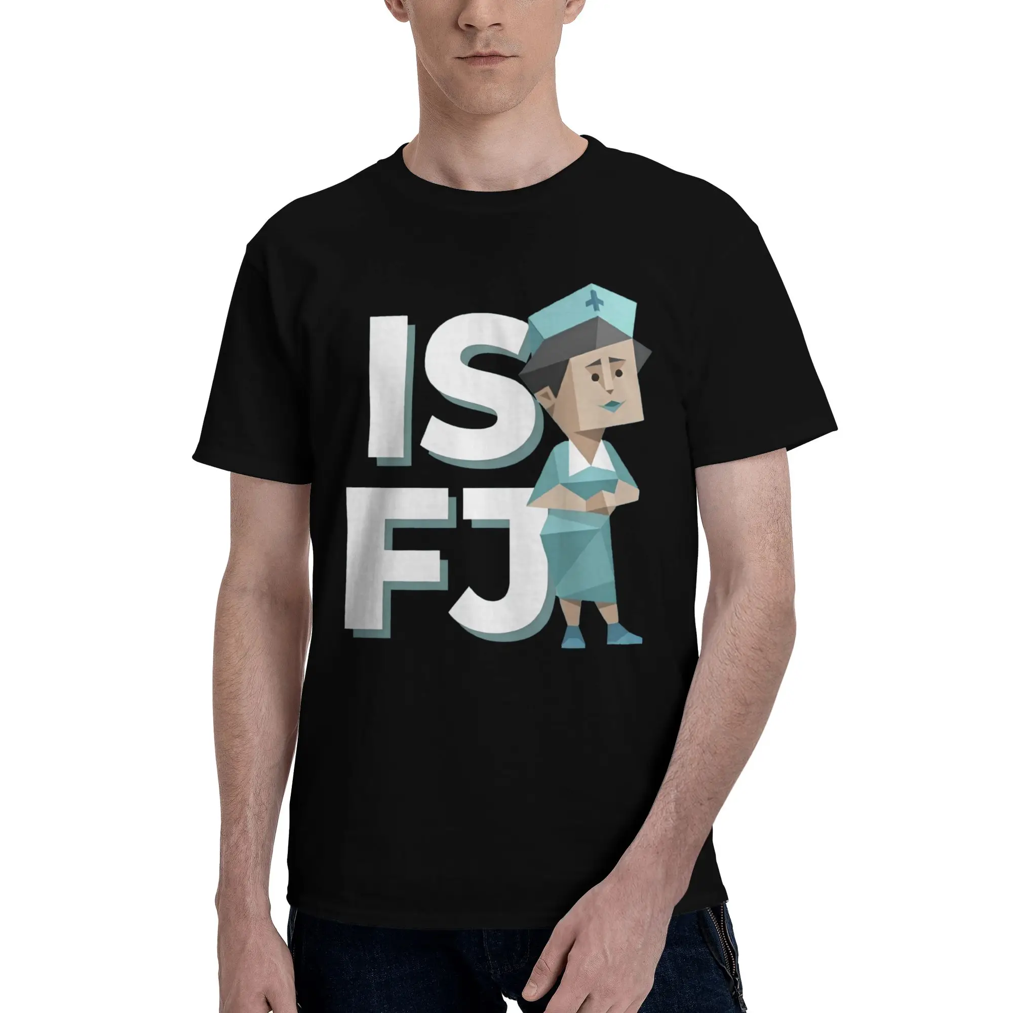 Men Women Graphic ISFJ mbti myers-briggs peronality T Shirt Tee Pure Cotton MBTI 16 Personalities  T-shirts Clothing