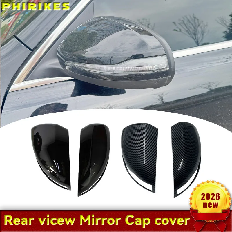 

For Mercedes Benz C GLC S E Class W205 X253 W222 W213 W238 ABS bright black car rearview mirror cover trim LHD