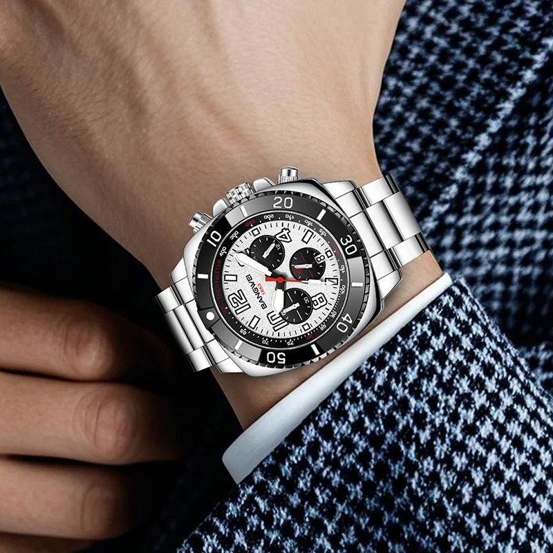 LIGE 2025 ساعة رجالية فاخرة جديدة موضة الأعمال ساعة رجالية عادية رياضية كوارتز ساعة كرونوغراف الذكور مقاوم للماء ساعات للرجال