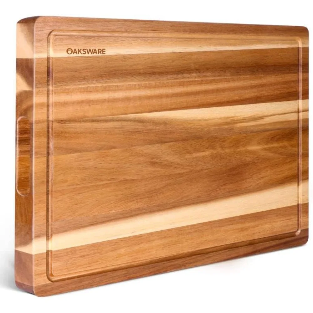 

Разделочные доски, очень большая деревянная разделочная доска из акации 30 x 22 дюйма для кухни, разделочная доска по дереву с краями и J