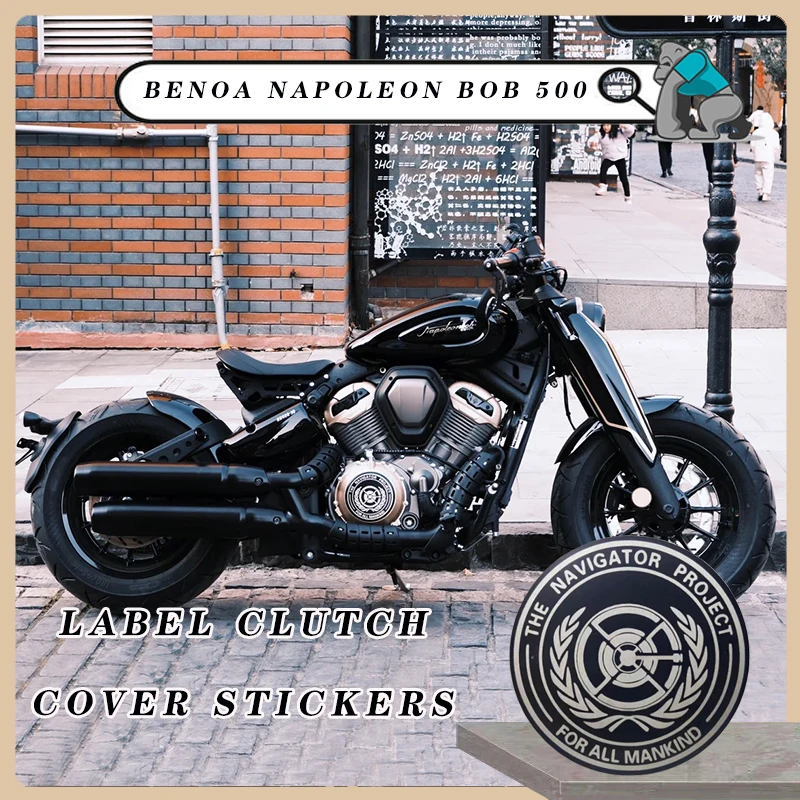 

Motorcycle Label Clutch Cover Stickers for Engine Decoration Decal Material stainless steel For BENDA NAPOLEON BOB 500 450 BD450