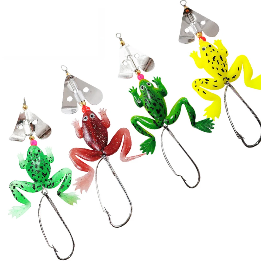 

Rubber Frog Soft Bait Fishing Lure 1PCS 6.2g 90mm 4 Colors Wobblers for Bass Pike CrankBait Fishing Tackle