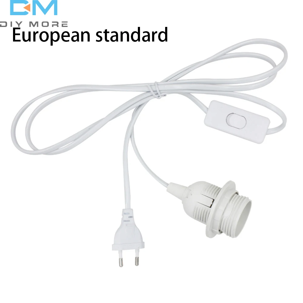 E27 Lamp Base Holder Power Cord Cable 1.8m EU Hanging Pendant LED Light Fixture Lamp Bulbs Socket Cord Adapters With Switch 220V