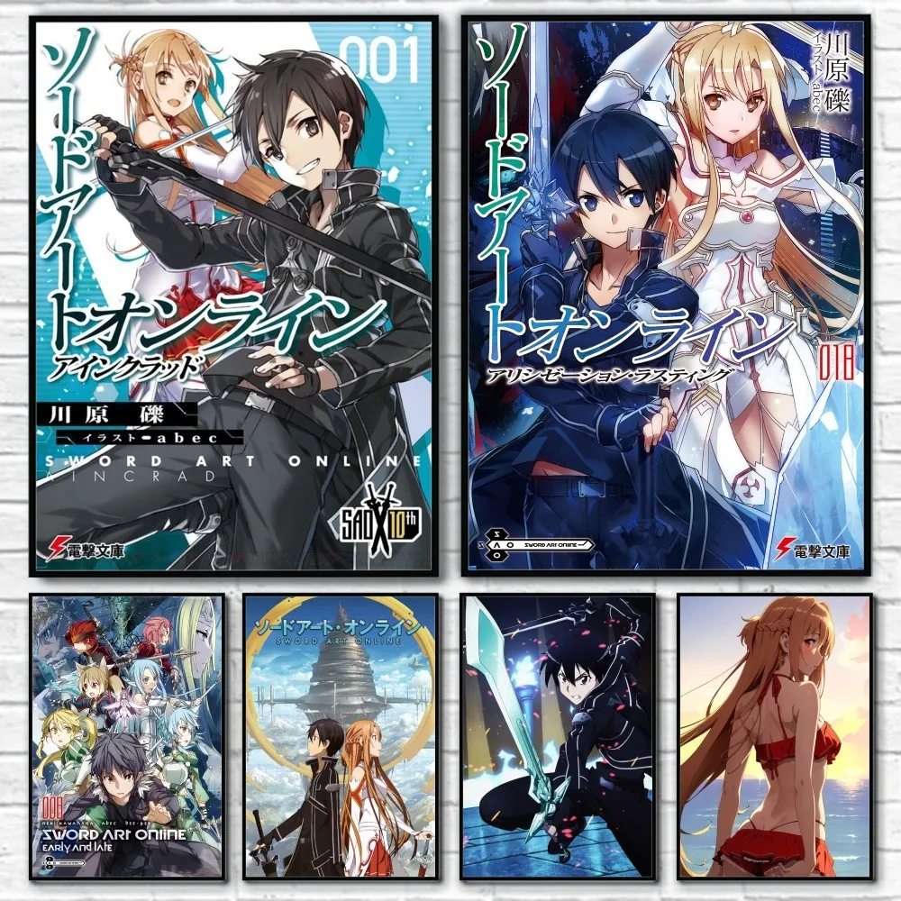 Anime Sword Art Online Poster Room Decor Home Decoration Interior Wall Art Printing Waterproof Garage BedRoom Posters Gift