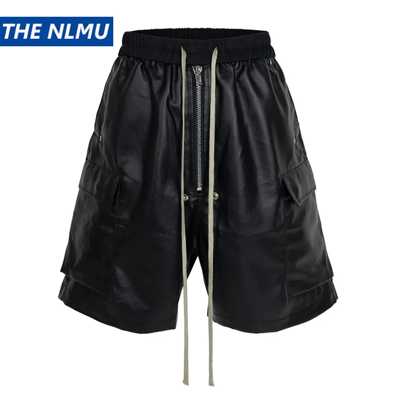 

2026 Summer Loose Cargo Shorts Men European High Street RO Style Matte Coated Casual Mid-length Pants Trendy Brand Bottoms